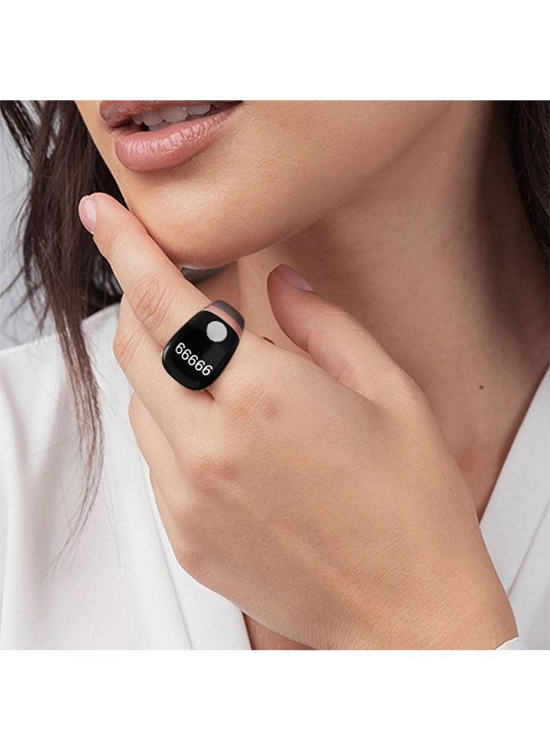 Tasbih Counter Zikr Rings, Smart Tasbeeh, Electronic Digital Tasbih Rings Adjustable Finger Counter Clicker Ring 18/20/22mm for Muslims Prayer, Reminder, Home（Black） - Image 2